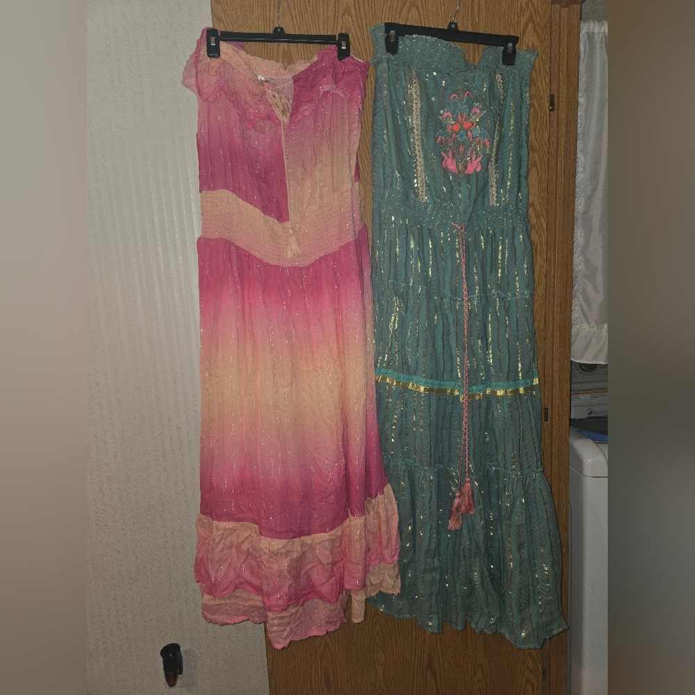 VENUS Maxi Dresses in Teal and Pink Ombre